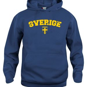 Sverige Hoody Junior Mörk marin