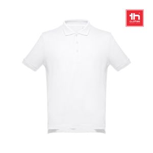 THC ADAM WH. Kortärmad bomullspikétröja för män. vit färg, miniatyr 1