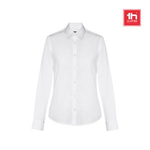 THC PARIS WOMEN WH. Långärmad poplinskjorta för kvinnor. vit färg, miniatyr 2