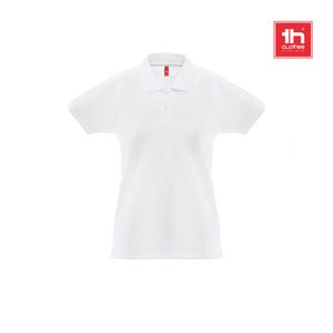 THC MONACO WOMEN WH. Kortärmad pikétröja för kvinnor i kardad bomull, miniatyr 2