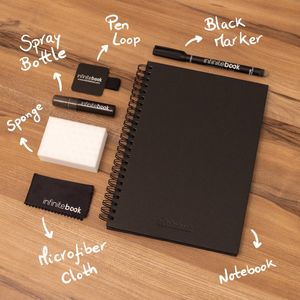STARTER KIT INFINITEBOOK A5 PLANNER TEXTURE. Kit bestående av "Infinitebook" med hårt omslag, 1 rengöringskit, 1 tuschpenna och 1 kulspetspenna, miniatyr 3