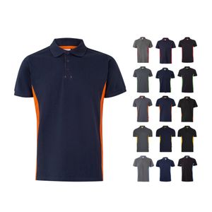 VL SUPAY. Tvåfärgad pikétröja (180g/m²), kortärmad, i bomull (60%) och polyester (40%)