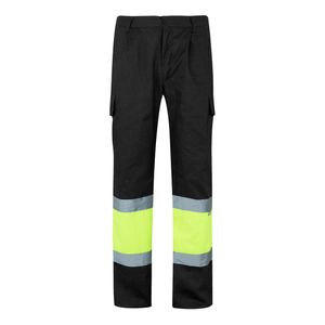 VL ATHENA. Tvåfärgade byxor i kypert (210g/m²), fodrade, flerfickor, i bomull (20%) och polyester (80%), miniatyr 3