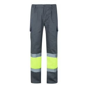 VL ATHENA. Tvåfärgade byxor i kypert (210g/m²), fodrade, flerfickor, i bomull (20%) och polyester (80%), miniatyr 11