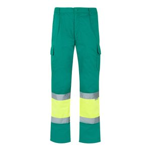 VL ATHENA. Tvåfärgade byxor i kypert (210g/m²), fodrade, flerfickor, i bomull (20%) och polyester (80%), miniatyr 10