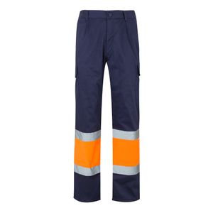 VL ATHENA. Tvåfärgade byxor i kypert (210g/m²), fodrade, flerfickor, i bomull (20%) och polyester (80%), miniatyr 9