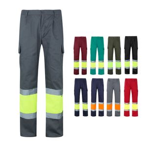 VL ATHENA. Tvåfärgade byxor i kypert (210g/m²), fodrade, flerfickor, i bomull (20%) och polyester (80%), miniatyr 1