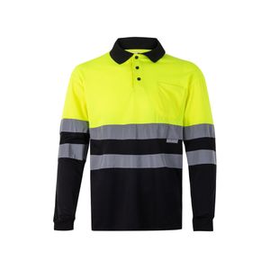 VL VULCAN. Tvåfärgad pikétröja med fågelögon (160g/m²) med långa ärmar, i polyester (100%)