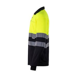 VL VULCAN. Tvåfärgad pikétröja med fågelögon (160g/m²) med långa ärmar, i polyester (100%), miniatyr 5