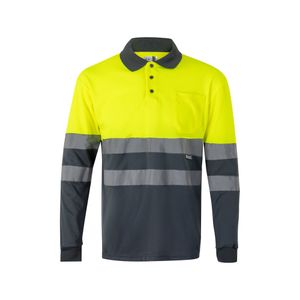 VL VULCAN. Tvåfärgad pikétröja med fågelögon (160g/m²) med långa ärmar, i polyester (100%), miniatyr 11