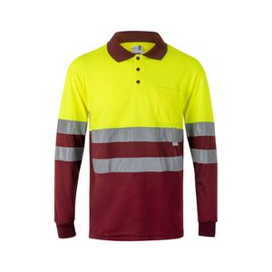 VL VULCAN. Tvåfärgad pikétröja med fågelögon (160g/m²) med långa ärmar, i polyester (100%), miniatyr 6