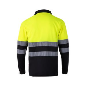 VL VULCAN LARGE. Tvåfärgad pikétröja med fågelögon (160g/m²) med långa ärmar, i polyester (100%)