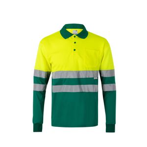 VL VULCAN LARGE. Tvåfärgad pikétröja med fågelögon (160g/m²) med långa ärmar, i polyester (100%), miniatyr 10