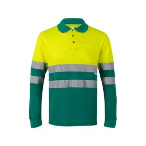VL PLUTO. Tvåfärgad pikétröja (150g/m²) med långa ärmar, i bomull (55%) och polyester (45%), miniatyr 7