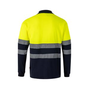 VL PLUTO LARGE. Tvåfärgad pikétröja (150g/m²) med långa ärmar, i bomull (55%) och polyester (45%), miniatyr 2