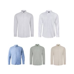 VL PRITHVI MAN. Herr Oxfordskjorta (180 g/m²) i bomull (50 %), polyester (45 %) och elastan (5 %)