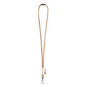 SET Lanyard CORK Long (Ø 5 mm) med 9 mm karbinhake och Ø 5 mm säkerhetsspänne, miniatyr 3