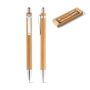 GREENY. Penna och mekanisk penna set av bambu, miniatyr 1