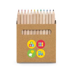 COLOURED. Box med 12 färgkritor, miniatyr 2