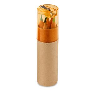 ROLS. Pennlåda med 6 färgpennor med pennvässare, miniatyr 6