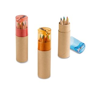 ROLS. Pennlåda med 6 färgpennor med pennvässare, miniatyr 1