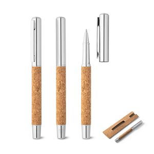 ANDREW. rollerball penna i rostfritt stål (90 % rSS) och kork med klämma, miniatyr 1