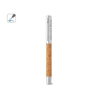 ANDREW. rollerball penna i rostfritt stål (90 % rSS) och kork med klämma, miniatyr 4