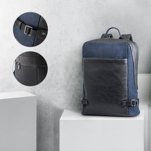 DIVERGENT BACKPACK I. Laptopryggsäck upp till 15.6'' i denim och PU, miniatyr 1