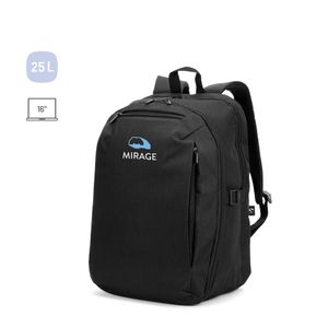 UDINE. Ryggsäck med ett helt öppningsbart fack i högdensitets 300D återvunnen polyester 16", miniatyr 4