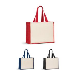 HELSINQUE COLOUR. Canvaspåse (320 g/m²), med botten och sidor i laminerad jute (350 g/m²) i olika färger, miniatyr 1