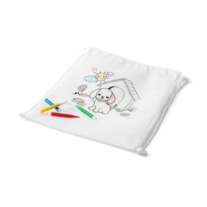 DRAWS. Barnväska med gympapåse för färgläggning (80 g/m²), miniatyr 2