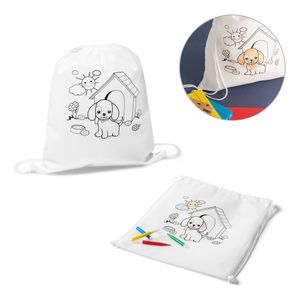 DRAWS. Barnväska med gympapåse för färgläggning (80 g/m²), miniatyr 1