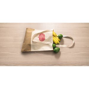 MERCAT. Påse i 100 % bomull (160 g/m²) med imiterade jutedetaljer