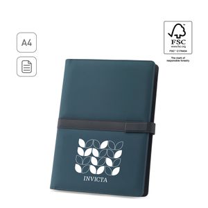 SANDERSON FOLDER. A4-mapp i PU (50 % återvunnet) med magnetisk stängning och anteckningsblock med linjerade sidor