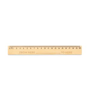 WESLEY 20. Linjal i furu med 20 cm skala