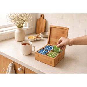 ARNICA. Bambu télåda med 4 fack och magnetstängning, miniatyr 3