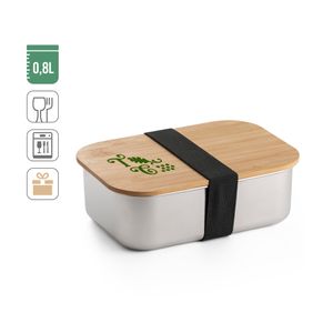 SHINO. Lunchlåda. 800 ml matlåda i rostfritt stål med bambulock, miniatyr 5