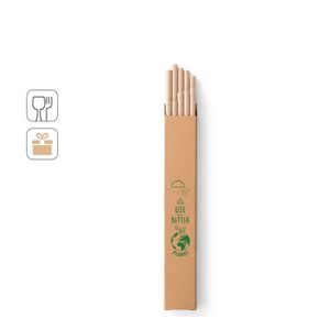 LAMONE. Set av 10 kraft papper sugrör