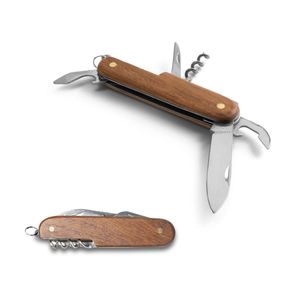 BELPIANO. Multifunktionell fickkniv i rostfritt stål och trä, miniatyr 1