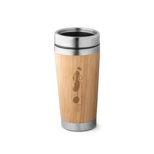 PIETRO. Bambu och rostfritt stål termosmugg 500 ml, miniatyr 4