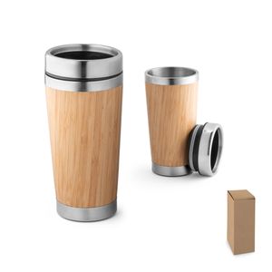 PIETRO. Bambu och rostfritt stål termosmugg 500 ml, miniatyr 1