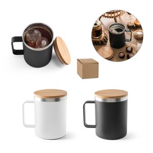 LAUDA. Mugg i 90 % återvunnet rostfritt stål med bambulock 420 mL, miniatyr 1