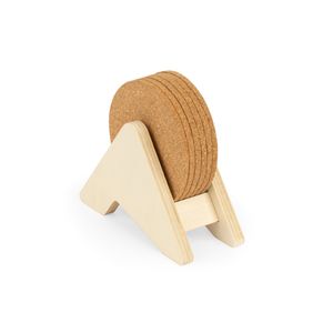 PLYCORK. Stativ i plywood med 6 korkunderlägg, miniatyr 6
