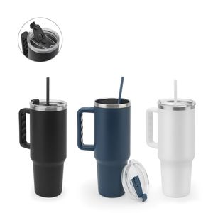 JOYNER XL. Stor termosmugg i rostfritt stål (91 % återvunnen) med vakuumisolerad dubbelvägg och matt yta, 1300 ml, miniatyr 1