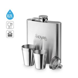 NOVAK. Rostfri stål flaska och glas set 200 ml, miniatyr 5