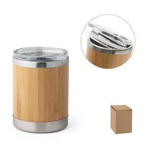LYCKA. Bambu och rostfri mugg 350 ml, miniatyr 1