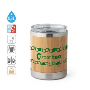 LYCKA. Bambu och rostfri mugg 350 ml, miniatyr 5