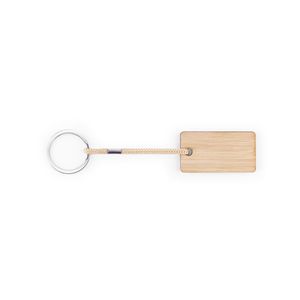 HOPPS. Rektangulär nyckelring i bambu med PET-sladd, miniatyr 2