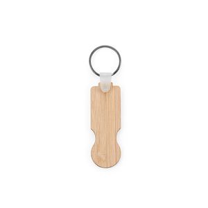 SHOPZ. Nyckelring i bambu med myntformad ände, miniatyr 2