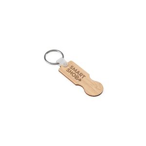 SHOPZ. Nyckelring i bambu med myntformad ände, miniatyr 3